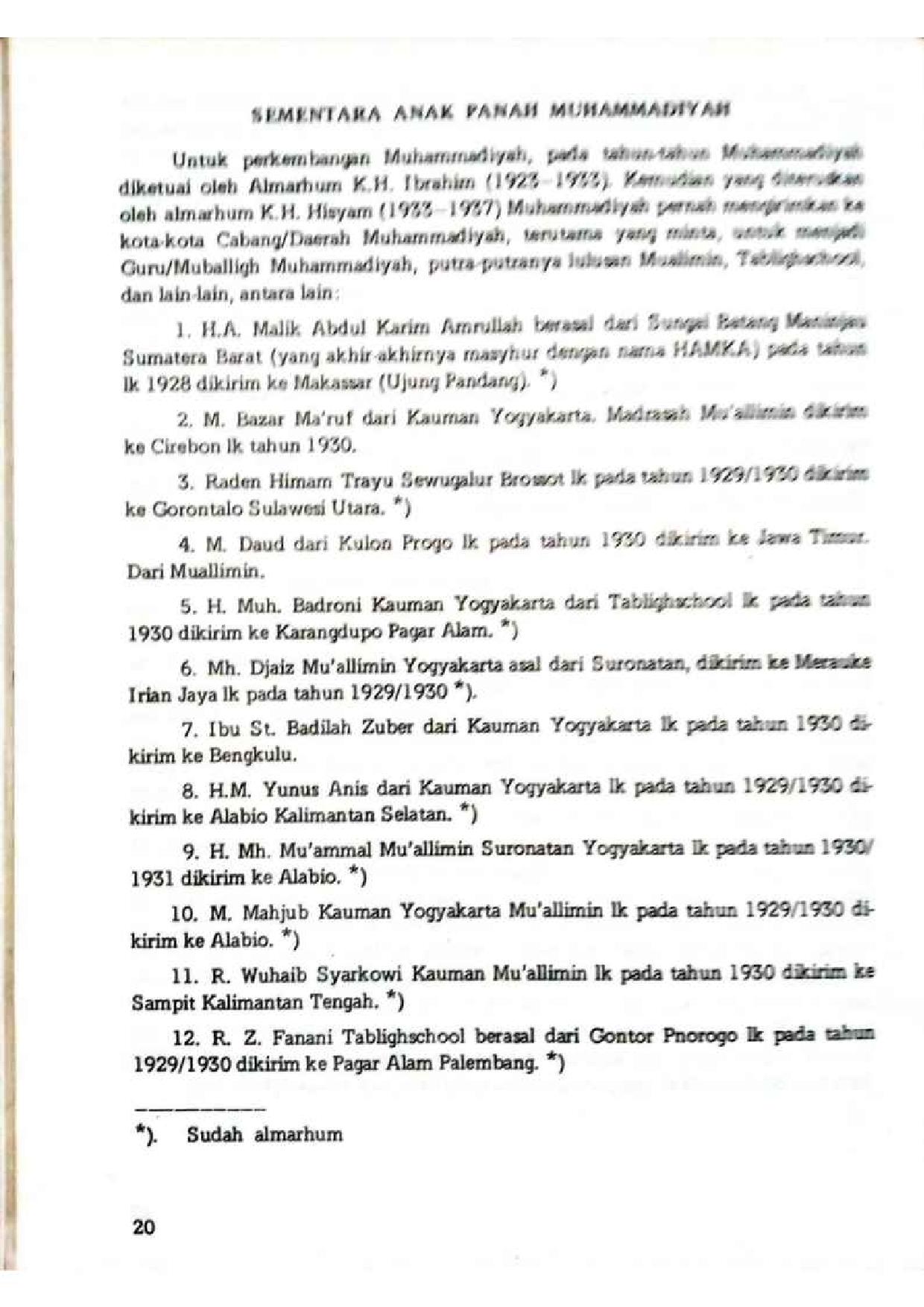 Catatan Anak Panah Muhammadiyah 1923-1937