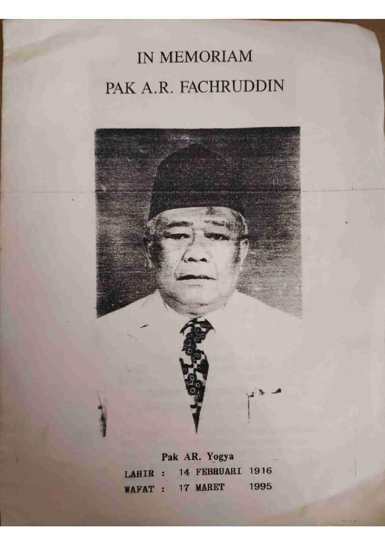 In Memoriam Pak AR Fachruddin